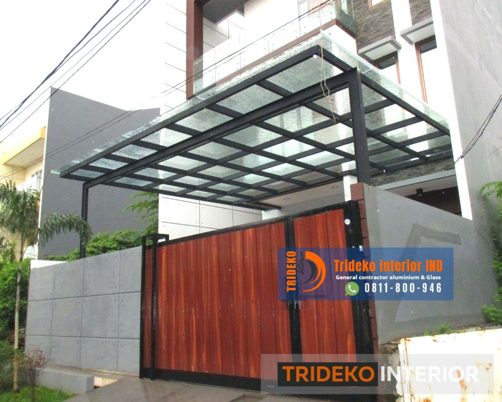 canopy carport kaca tempered