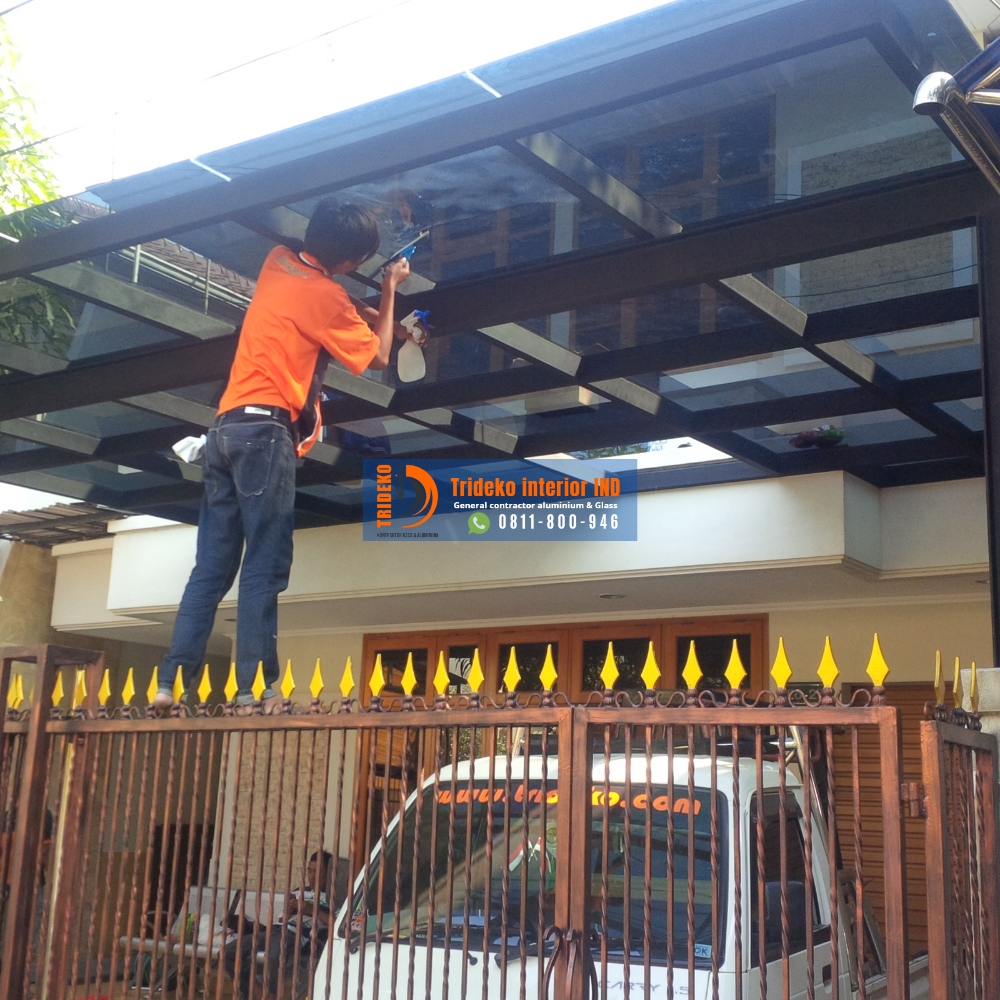 canopy carport kaca tempered