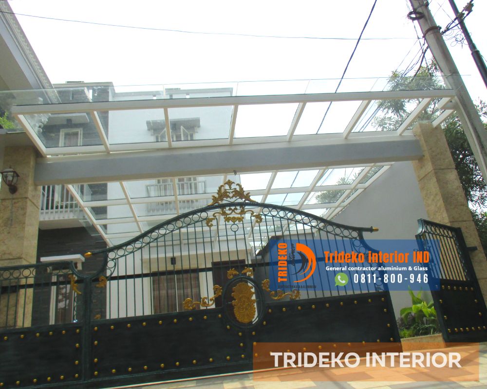 Pasang canopy kaca tempered