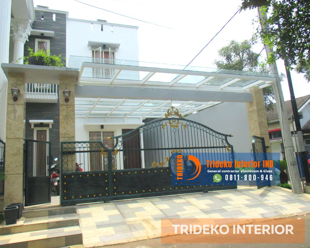 Pasang canopy kaca tempered