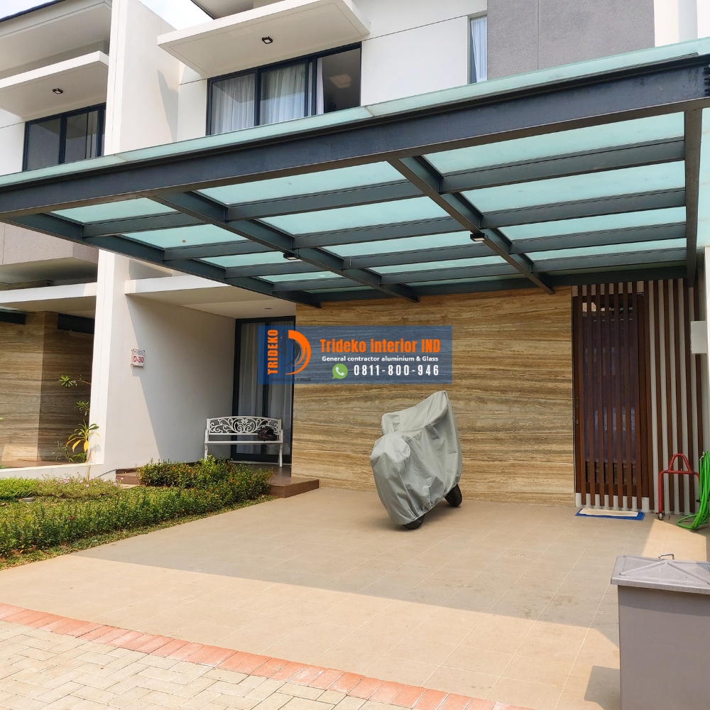 Pasang kanopi kaca bintaro